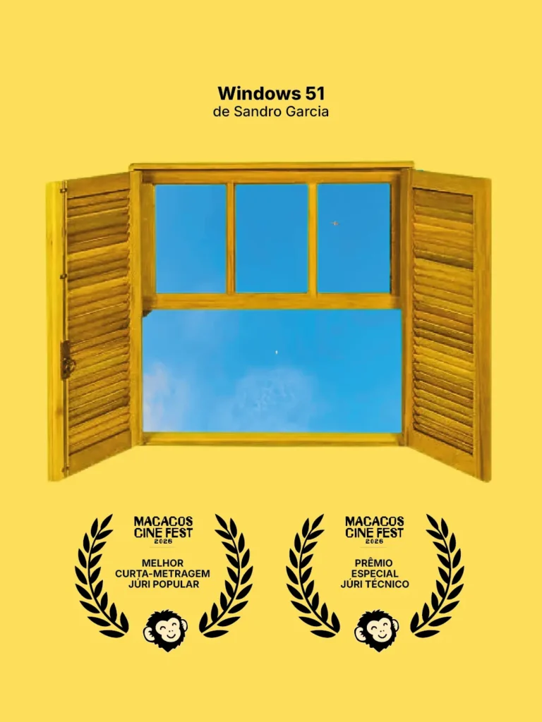 MELHOR CURTA-METRAGEM JÚRI POPULAR e PRÊMIO ESPECIAL JÚRI TÉCNICO - Windows 51de Sandro Garcia / Macacos Cine Fest